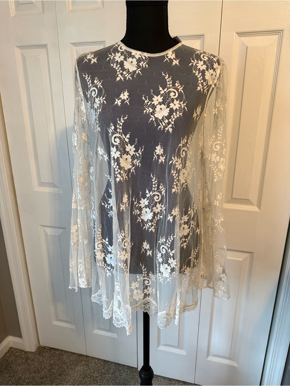 Victoria's Secret White Sheer Lace Chemise